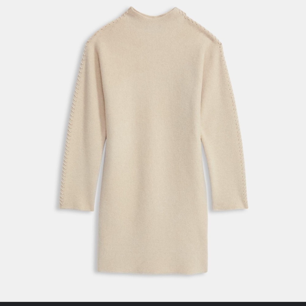 Theory Kimono Turtleneck Dress in Felted Wool-Cashmere size M